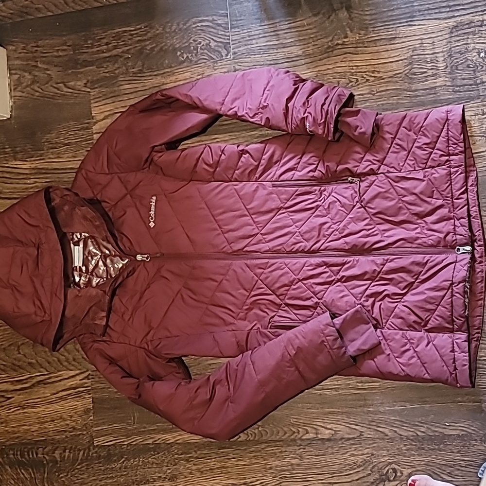 Columbia Heavenly Long Hooded Jacket Size Extra Small Marionberry Style 1738161